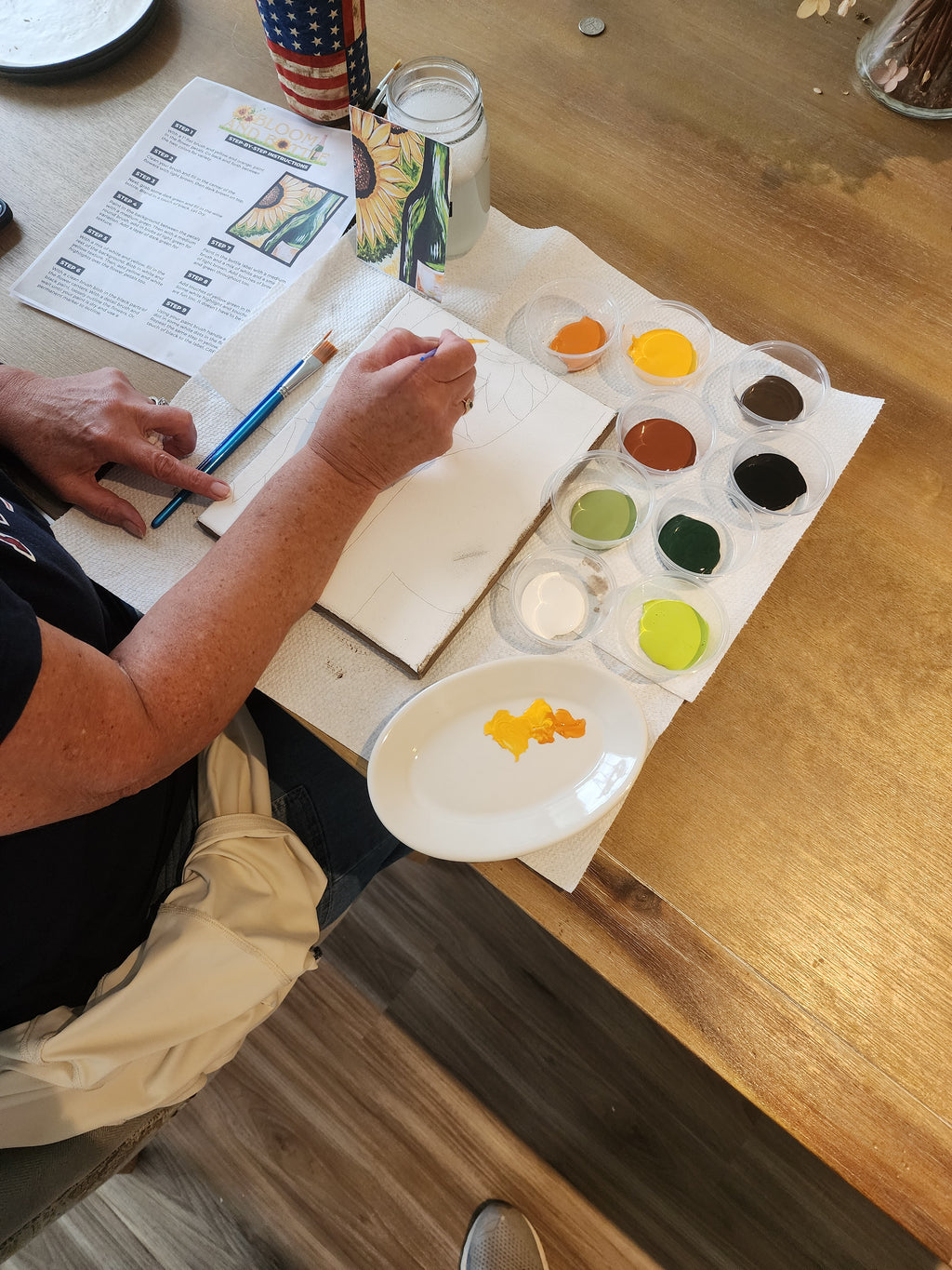Sunflowers and Wine Art Kit