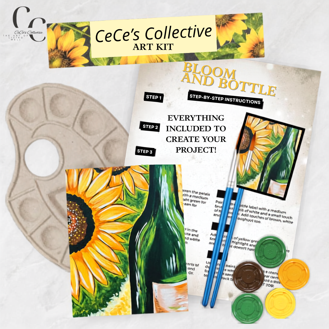 Sunflowers and Wine Art Kit